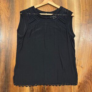 Meadow Rue by Anthro black silk tank sz S